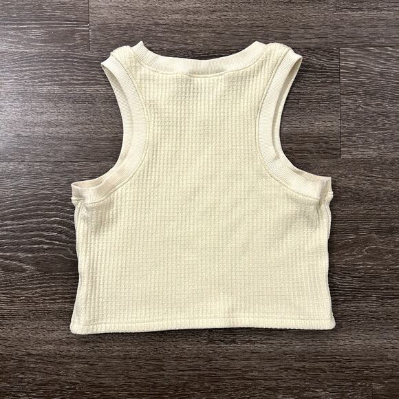 White Fox Boutique WHT FX Ribbed Cropped Tank Top Butter Yellow Size Large - Picture 4 of 13
